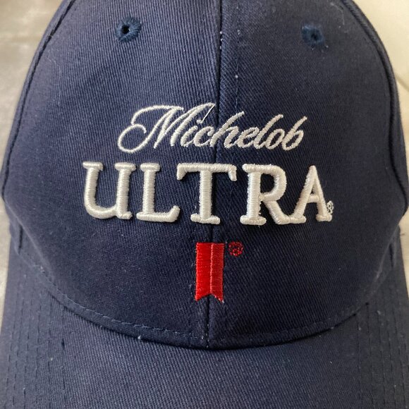 Michelob Ultra Adjustable Logo Baseball Cap - Navy With Embroidered Logo - Picture 1 of 8